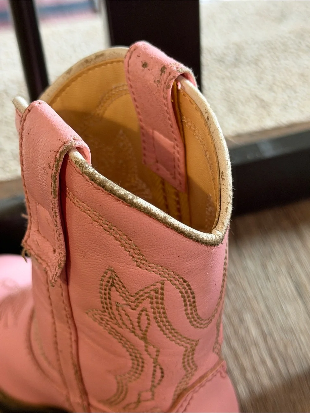 Durango Pink Toddler Western Boots with Embroidered Details